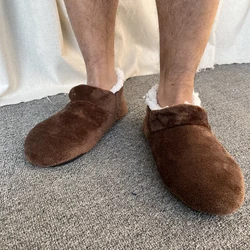 Shoes Men Indoor Winter Home Non Slip Grip Male Soft Comfy Fluffy Indoor Floor Shoes Flat Lazy Casual House Plus Size Slippers