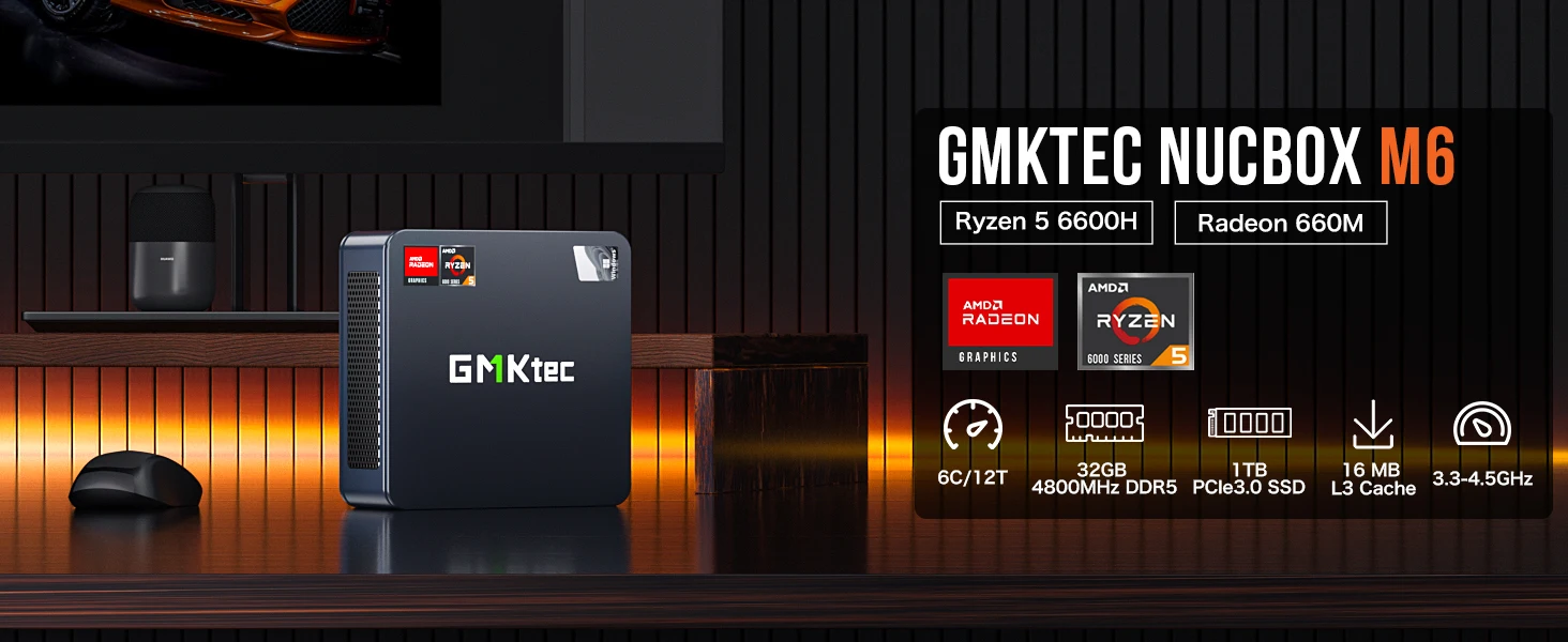 新品　ミニPC GMKTEC M6 Ryzen5 6600H DDR5メモリ Amazon.com: GMKtec M6 Gaming PC Mini AMD Ryzen 5 6600H(Max