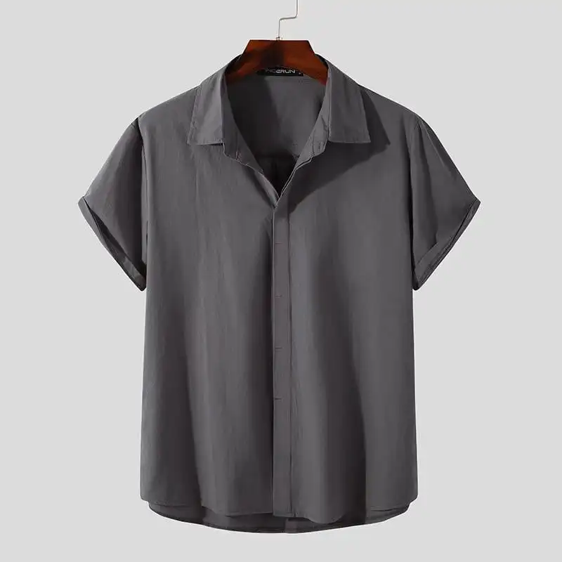 

Men's Casual Thin Solid Color Shirts men-s-top Grey
