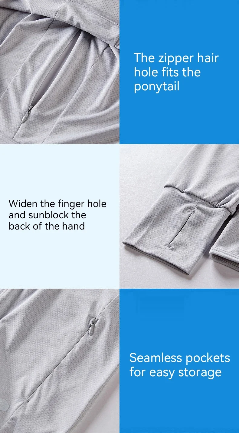 Summer sun protective clothing ultra-thin breathable sun protective clothing women's UV-proof large size hooded ice silk skin cl