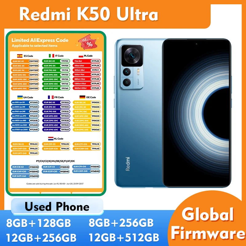 Redmi K50 Ultra 5G Смартфон Android RAM 8GB 12GB ROM 128GB/256GB/512GB 6.67дюйма 2712x1220 Обзор, отзывы, характеристики, обзор, отзывы, характеристики, купить