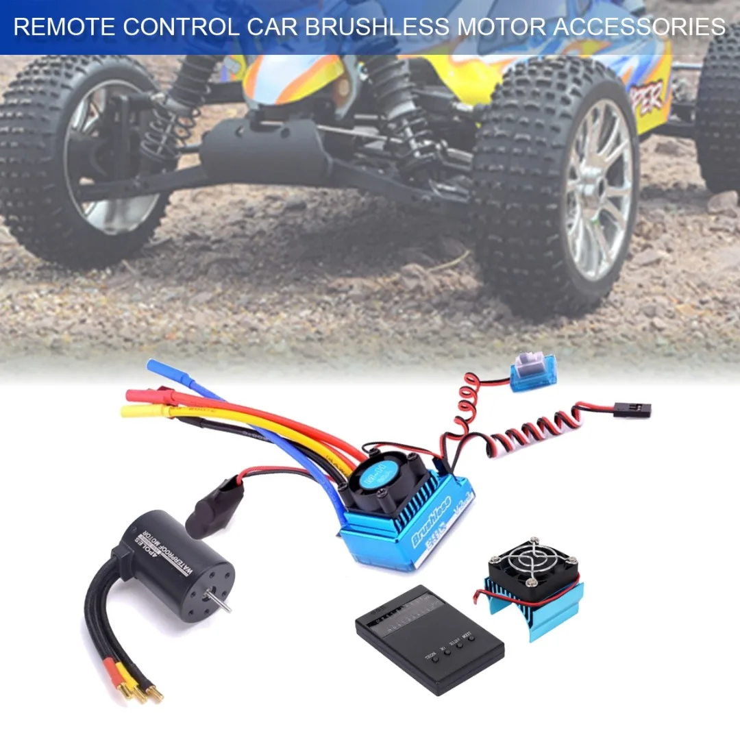 

Mayitr 1pc DIY 3900KV Brushless Motor + 120A Waterproof Brushless Esc Set For 1/10 HSP RC Car Accessories