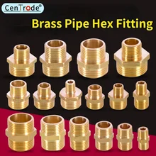 

1/8" 1/4" 3/8" 1/2" 3/4" 1" BSP Brass Pipe Hex Nipple Fitting Male Thread Quick Adapter Coupler Connector for Water Oil Gas