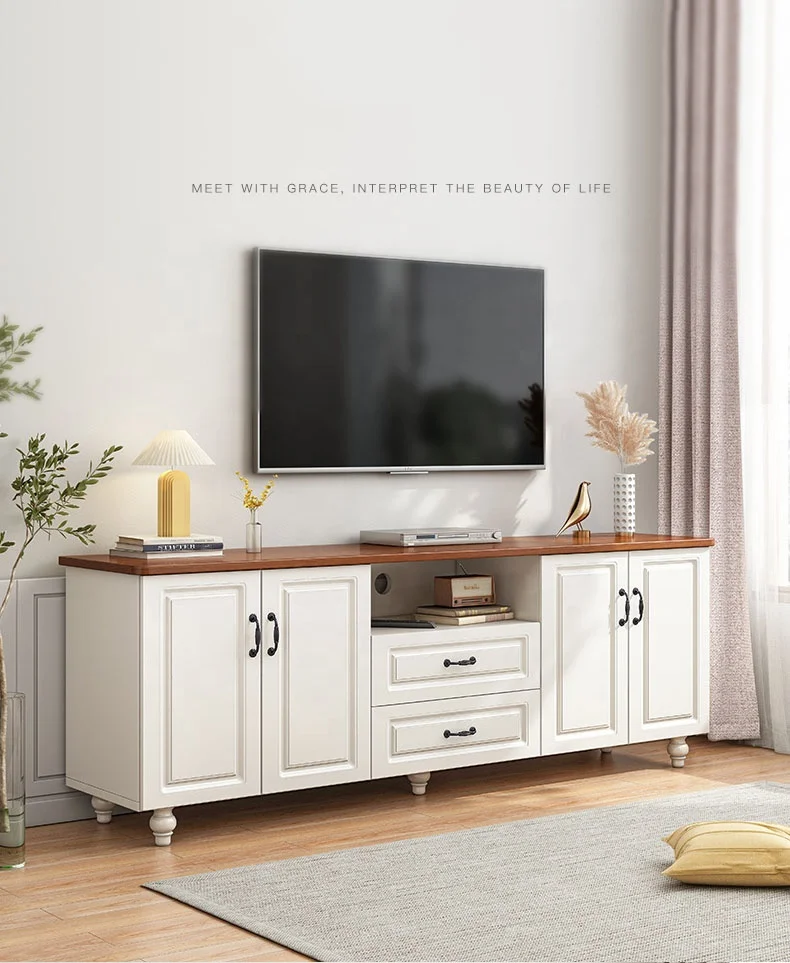 Light Luxury TV Cabinet Modern Simple Small Apartment Nordic Living Room Landing Can Accommodate Large Capacity High Cabinet