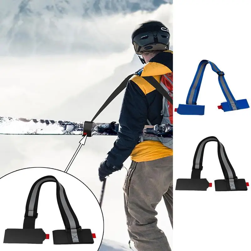 Ski and Pole Carrier Strap Adjustable sled Shoulder Straps Pull Sled Drag Speed Skiing Accessories outdoor camping tools