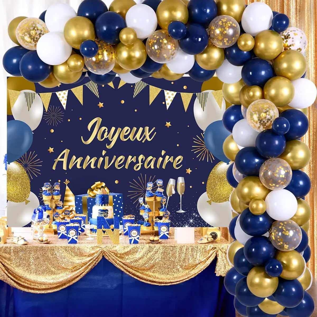 Ballons décoratifs bleu marine pour anniversaire, joyeux anniversaire,  jouets de fond, Wiltshire u Marine - AliExpress