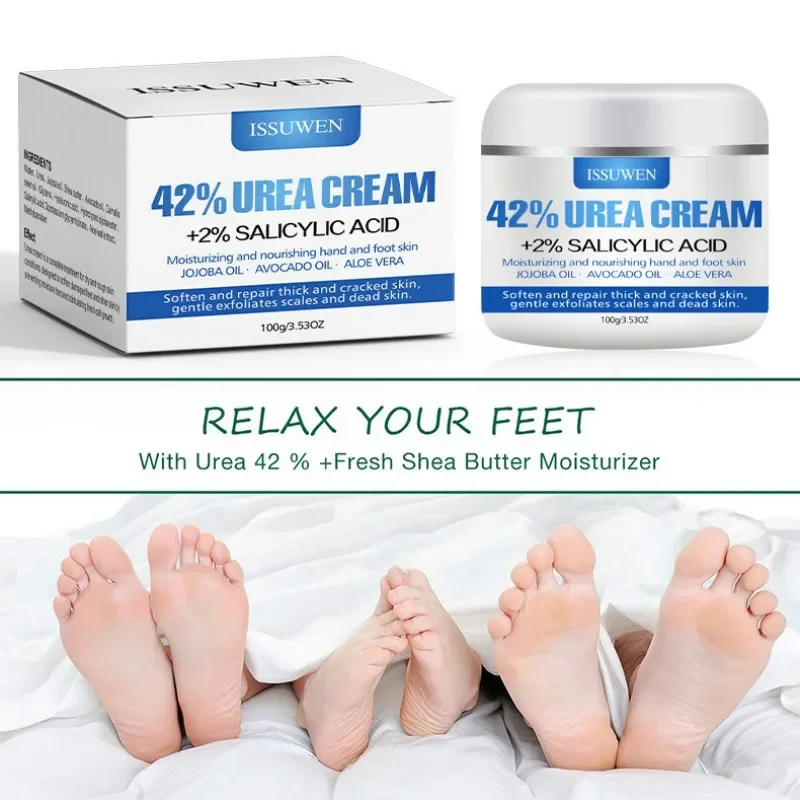 Urine Cream 42% + Salicylic Acid 2%, Foot Cream Suitable for Cracked Heel Knee Elbow Hand Repair Treatment