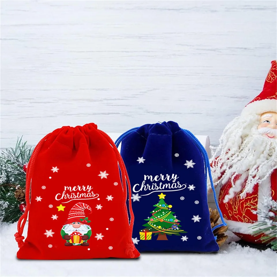 34 Sacchetti Regalo Natalizi Con Coulisse - Confezione Mista Piccoli E Grandi, In PEVA, Per Regali, Caramelle E Bomboniere
