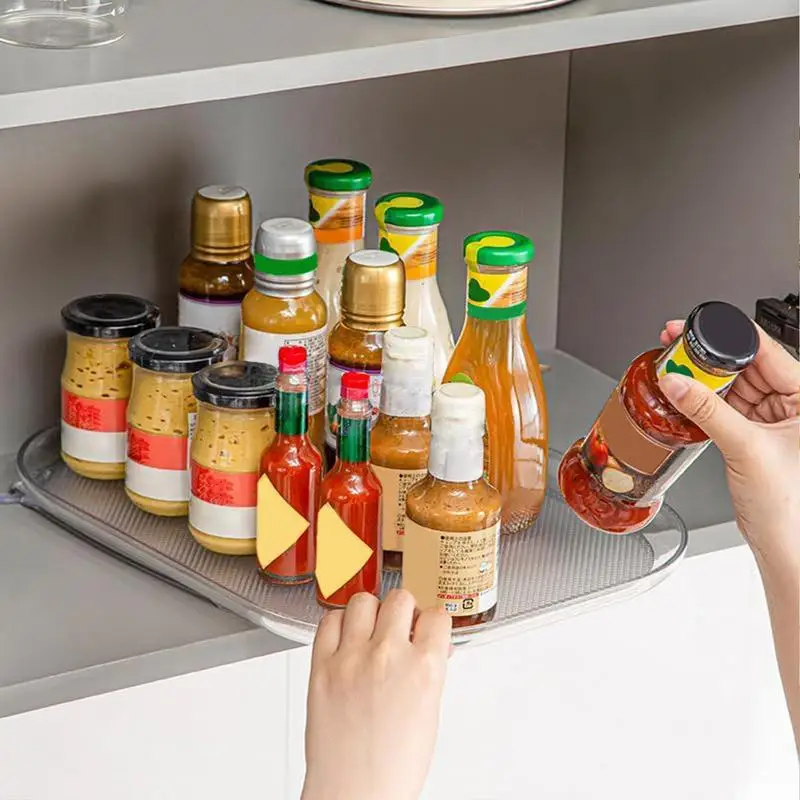 360° Rotatable Storage Tray Kitchen Refrigerator Turntable Rack Fridge Fruit Vegetables Storage Container Turntable Organizer 4