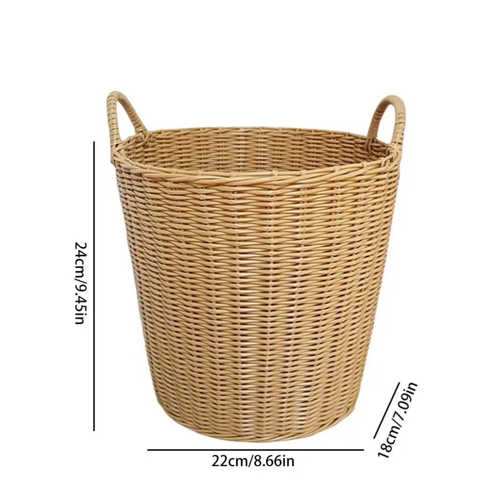 Portable Foldable Laundry Basket New Woven Rattan-Style Toys Storage Basket Durable Dirty Clothes Basket Wicker Baskets