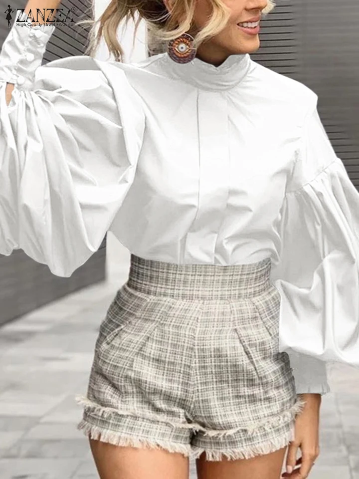 2025 ZANZEA Fashion Elegant Women Blouses Autumn Shirts Tops Long