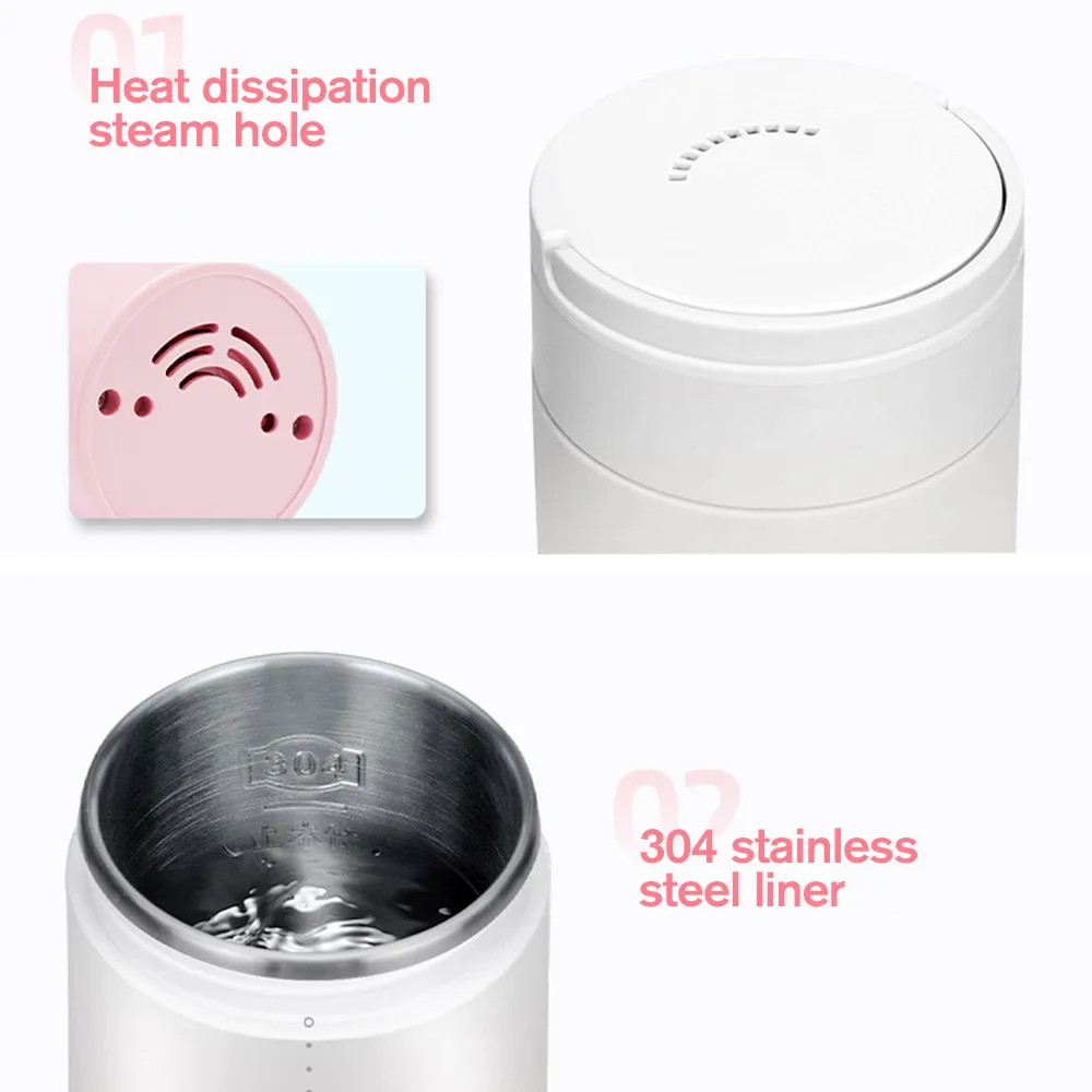 Portable Travel Electric Kettle, 380ml Mini Electric Heating Cup / Bottle,  304 Stainless Steel Inner Liner Personal Tea Maker - AliExpress