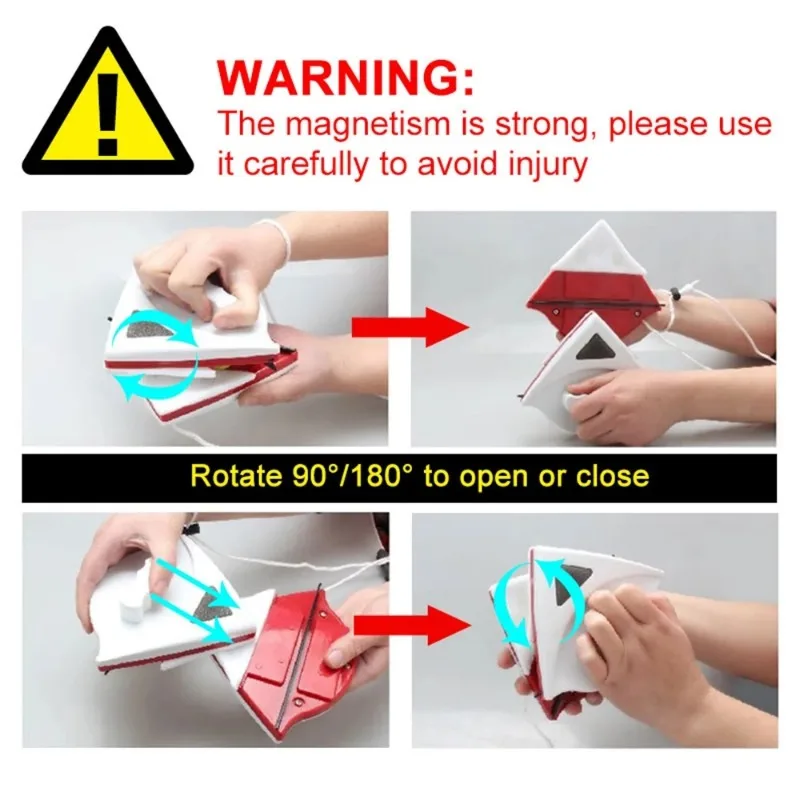 Double-sided Magnetic Brush for Washing Windows Outside Household Cleaning Tools Glass Wiper Double Side Washer Cleaner