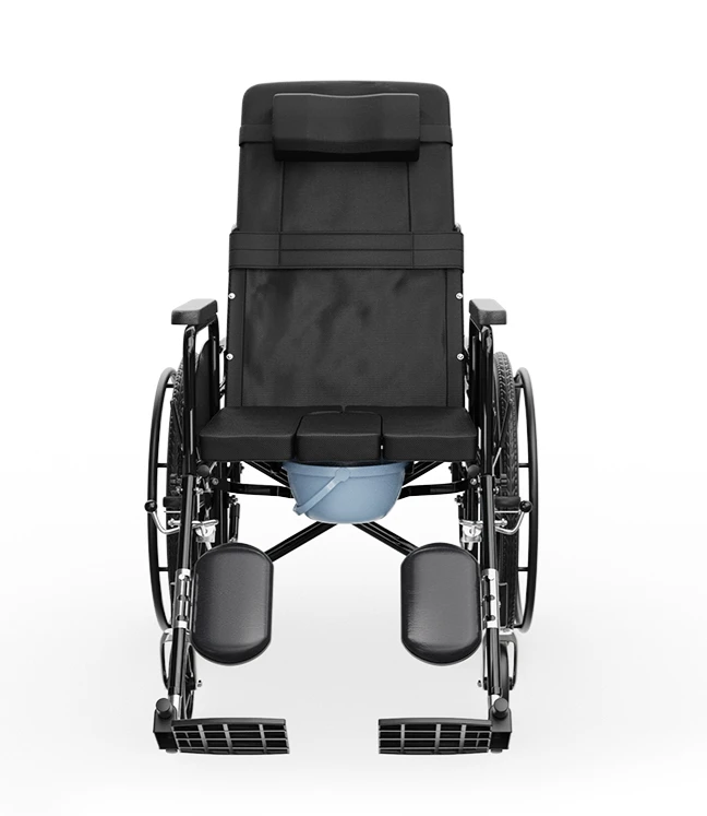 2 in 1 180 degrees Flip Sleepable Recumbable Wheelchair Folding Lightweight Small PortableToilet Multifunctional Trolley