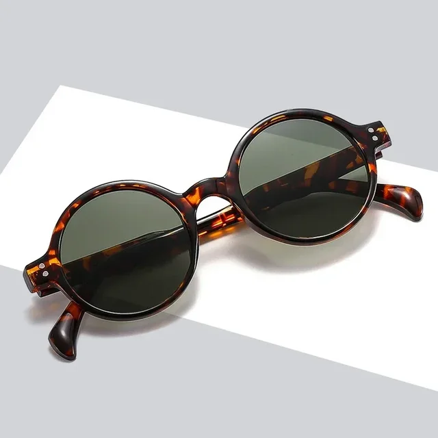 Lunettes de soleil rondes vintage pour hommes et femmes, lunettes de soleil de marque, monture rivetée, nuances rétro, mode masculine et féminine 1