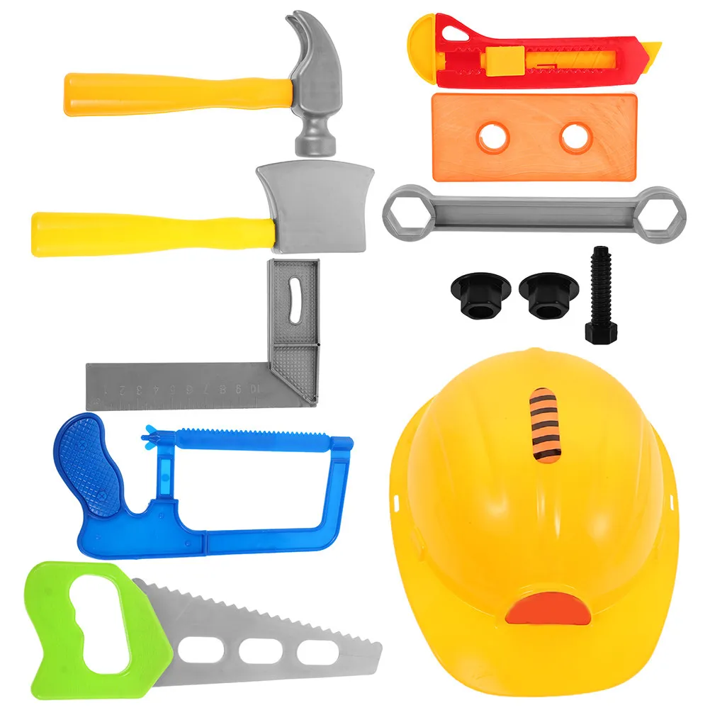 1 세트 어린이 도구 세트  소년 교육용 해머 렌치 스크루 드라이버 플레이 세트 손과 눈의 협응 근육 발달 미세 운동
