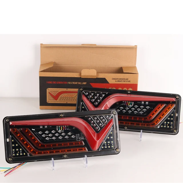 Truck LED Tail Light 2PCS Waterproof 12V 24V Rear Lamp Stop Reverse Safety Indicator Fog Lights for Trailer Truck Car Taillights