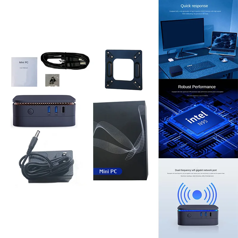 Rise-For Mini Pc Ak1-Plus Si Attiva Automaticamente Sul Processore Windows 11 Accessori Alder Lake-N Con Spina Usa