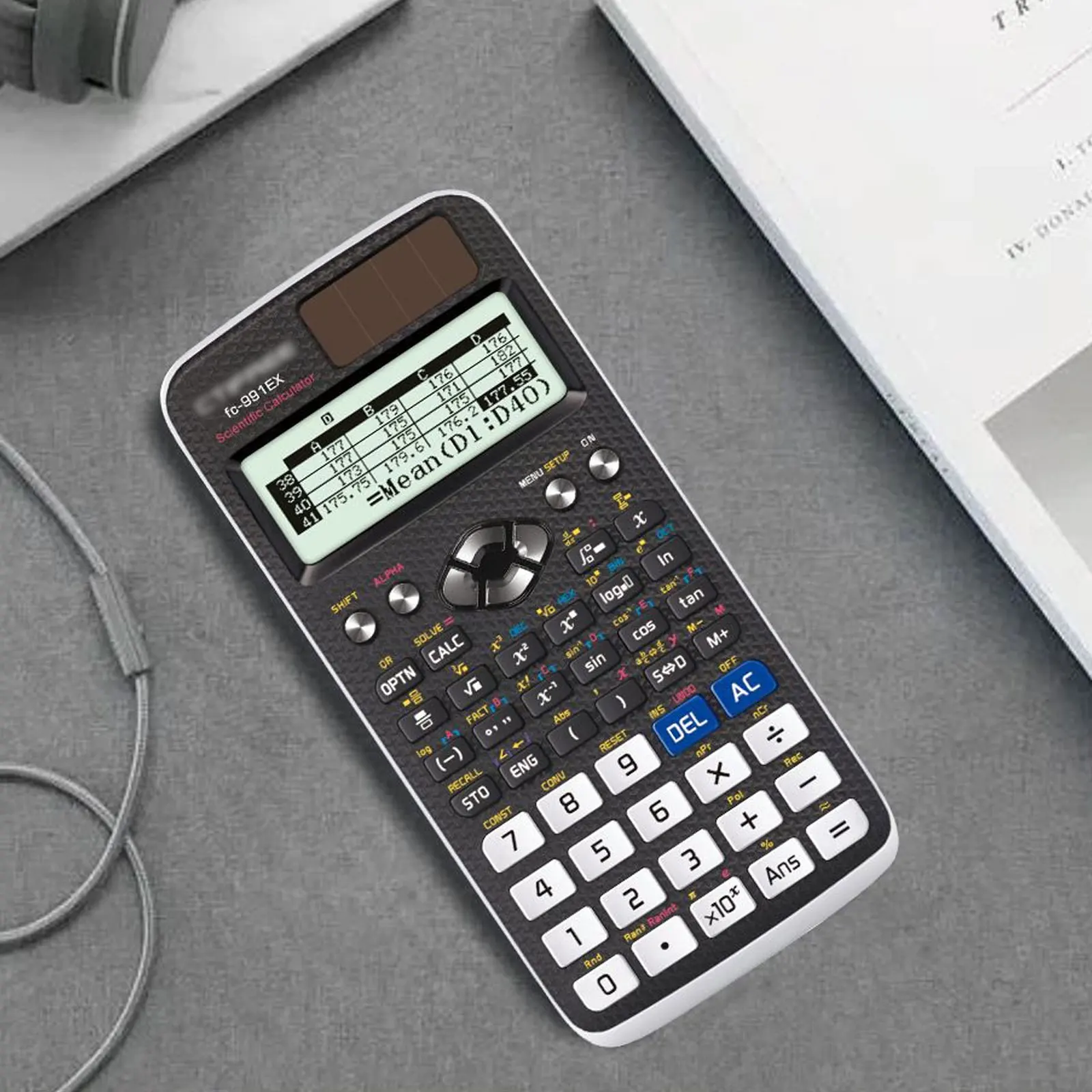 FX-991EX 고급 공학용 과학 계산기 552가지 기능 태양열 계산기 (학생, 엔지니어 및 전문가용)