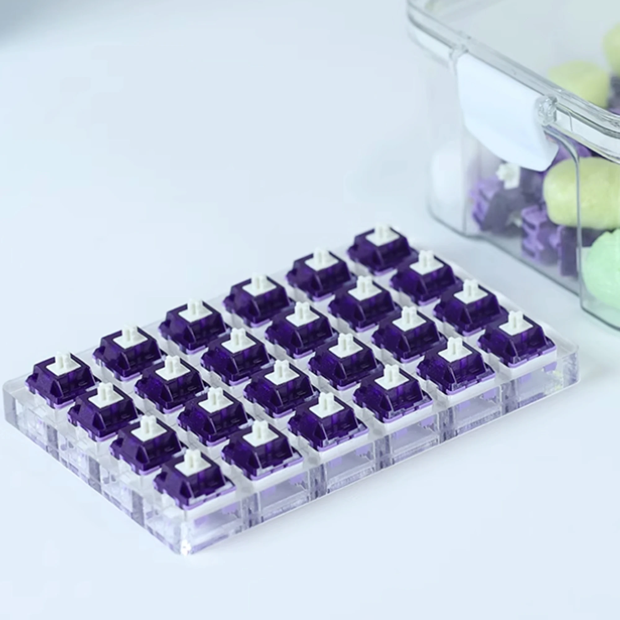 두후크 비터티 퍼플 V2 스위치 인 어드밴스 택타일 기계식 키보드 스위치 58g 63.5g RGB 5핀 핫스왑 프리 루브드 하이파이 폼