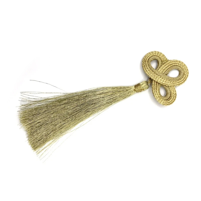 

1Pair Silky Floss Chinese Knot Tassels Buckle for Dance National Dress Cheongsam
