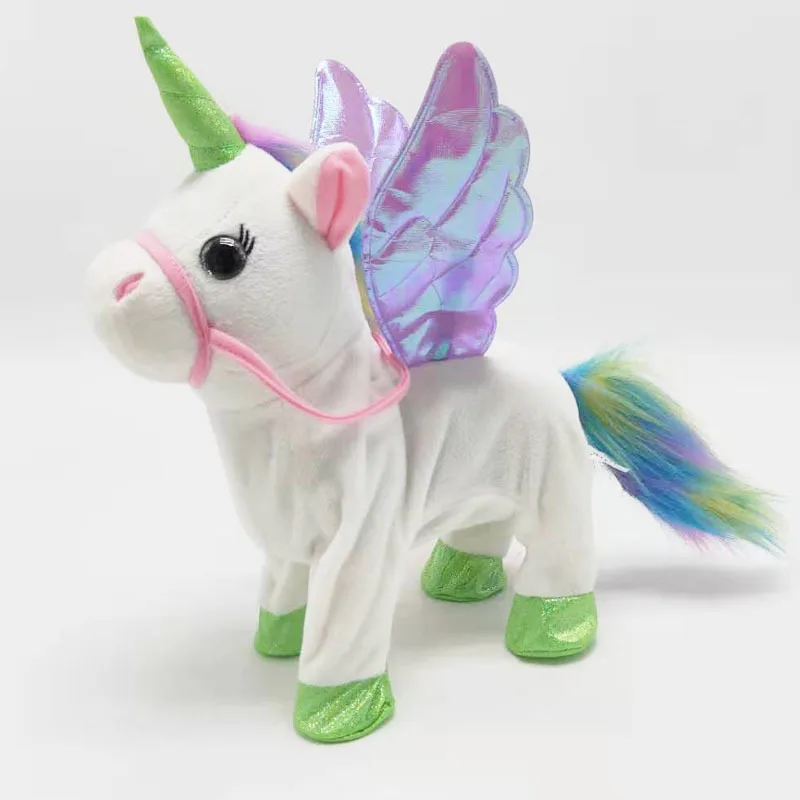 Electric Walking Singing Unicorn Plush Toy 35cm Music For Kids Christmas Gifts plush toys,electric interactive toy