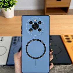 Magnetic Silicone Hard Back Phone Case - Vibrant Color Design - Honor X9 4G (XCK blue)