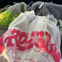 Fashion Embroidery Zip Up Hoodies Women Autumn Long Sleeve Tops Loose Hood Shirt Harajuku Y2K Clothes Female Sweatshirt Jacket - Image 4