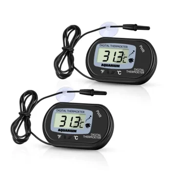 2/4pcs Fish Tank Thermometer with Suction Cup Temperature Sensor LCD Digital Aquarium Water Temp Detector Aquatic Tool 1