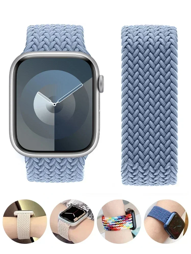 Apple 시계 시리즈 용 밴드 10 46mm 42mm 9 7 8 5 SE 6 44mm 45mm 40mm 38 41mm 울트라 49mm 팔찌 correa 땋은 솔로 루프 스트랩