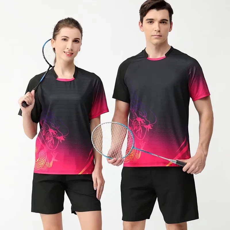 Chinese Dragon Tennis Shirts Men Women Kids Badminton tshirts for Boys table tennis Shirt Girls Ping Pong Jerseys Badminton
