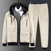 Plus Size 8xl Winter Tracksuit Men Thick Warm Lamb Woolen Fleece Hooded 2 Piece Set Jacket+pants Sportswear Casual Sweat Suits 3