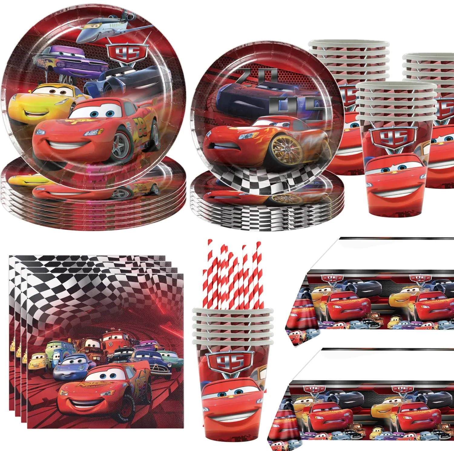 цена Disney Cars Birthday Party Decorations Balloons Cartoon Lightning McQueen Theme Baby Shower Kids Birthday Party Supplies