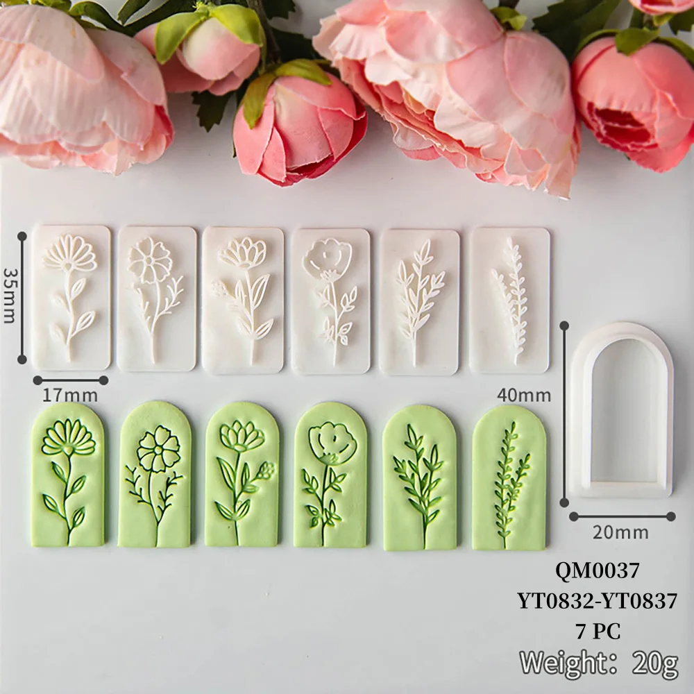 Rose Nelke weiche Keramik Polymer Clay Cutter Ohrringe Form Vintage Blatt Ornamente Ton Form geschnitten Präge machen Werkzeug – Detail 16