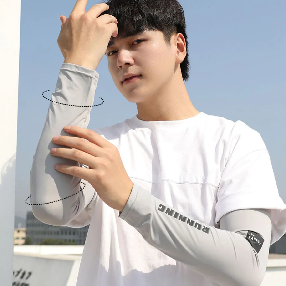 Summer Sun-protective Sleeves For Men Plus Size UV Blocking Gloves For Women Loose Ice Silk Protective Sleeves Arms