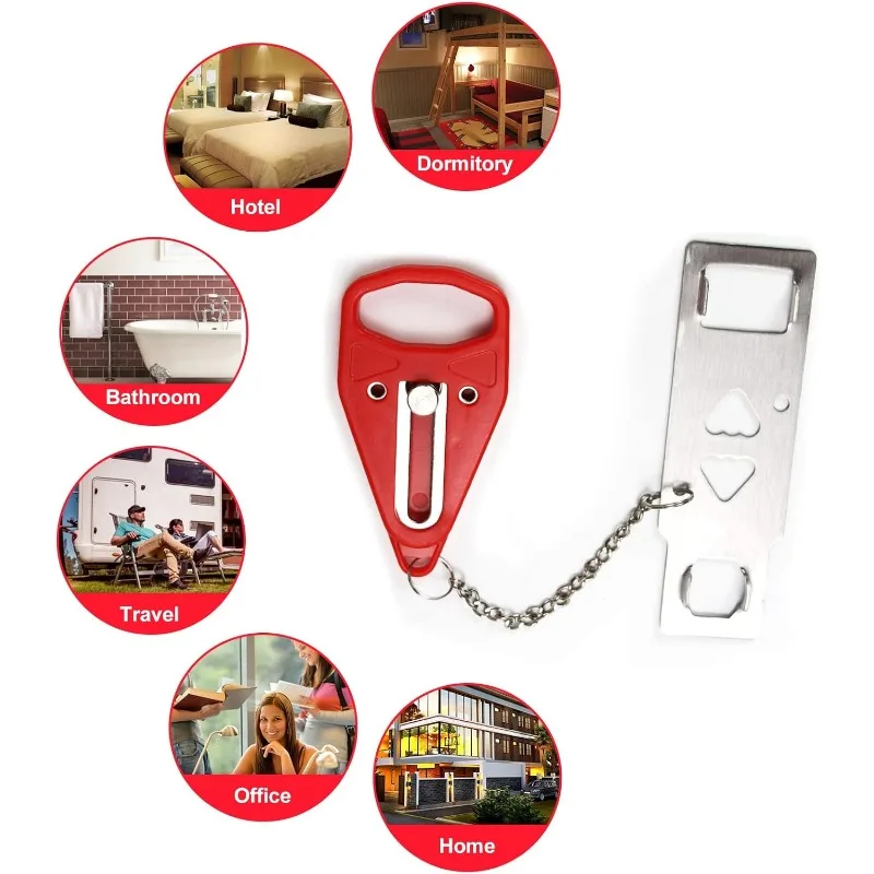 Portable Door Lock Extra Lock for Additional Privacy and Safety in Home,Hotel and Apartment,Prevent Unauthorized Entry