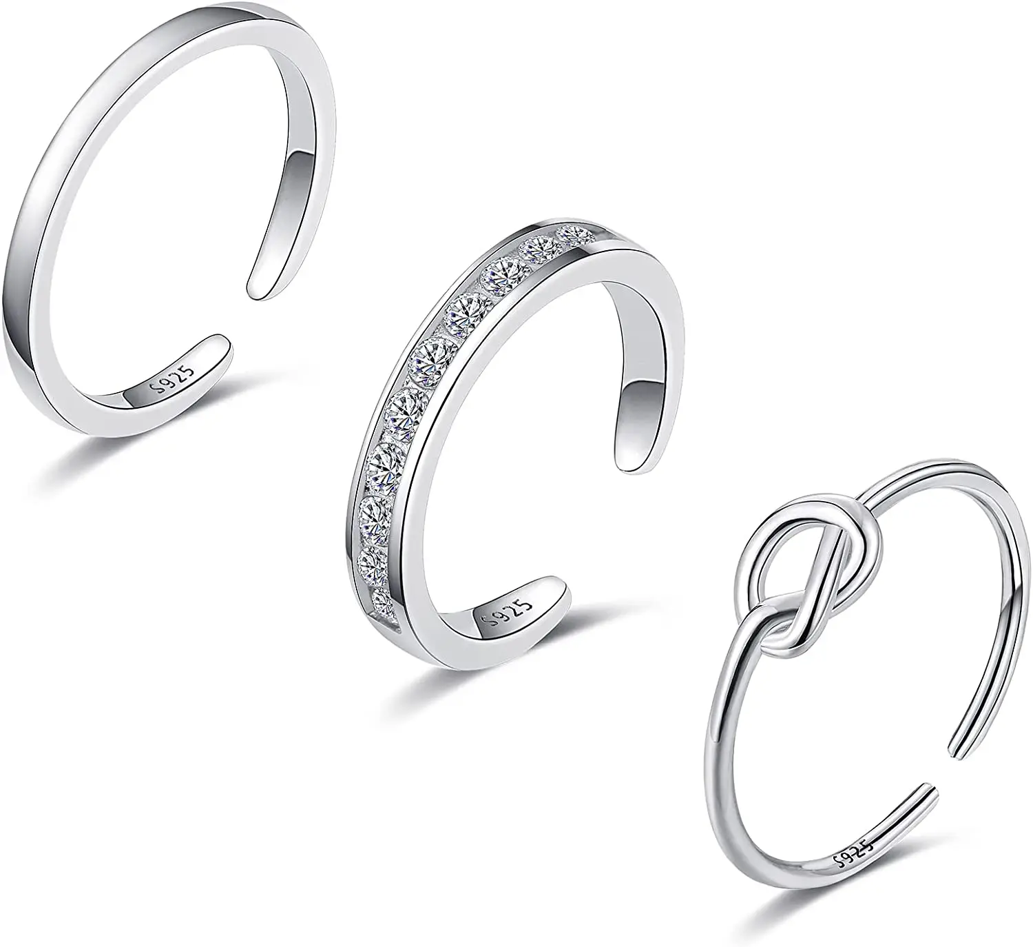 

3PCS Adjustable Toe Rings for Women Flower Band Open Tail Ring Hypoallergenic Toe Rings Set Summer Beach Foot Jewelry