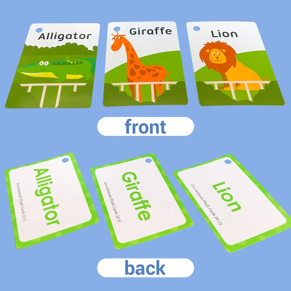 English Words Learning Flashcards for Kids 3-6 Years Reading Enlightenment Cards Educational Toys Montessori Teaching Aids 3