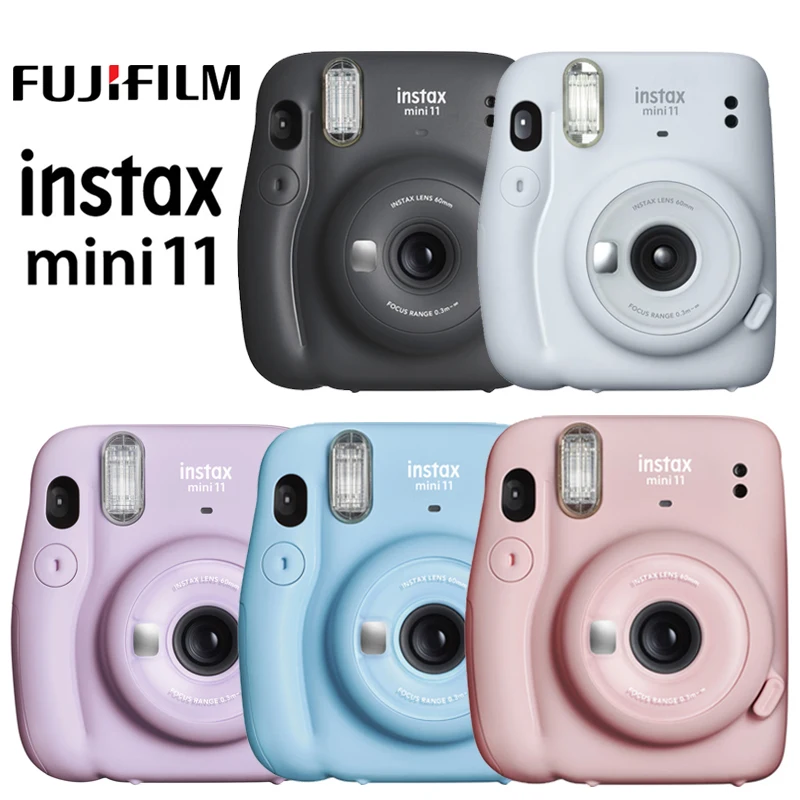 Original Fujifilm Instax Mini 11 Instant Camera With 40 Sheets Mini Film Paper Camera Shoulder Strap Bag Accessories Bundle Kit
