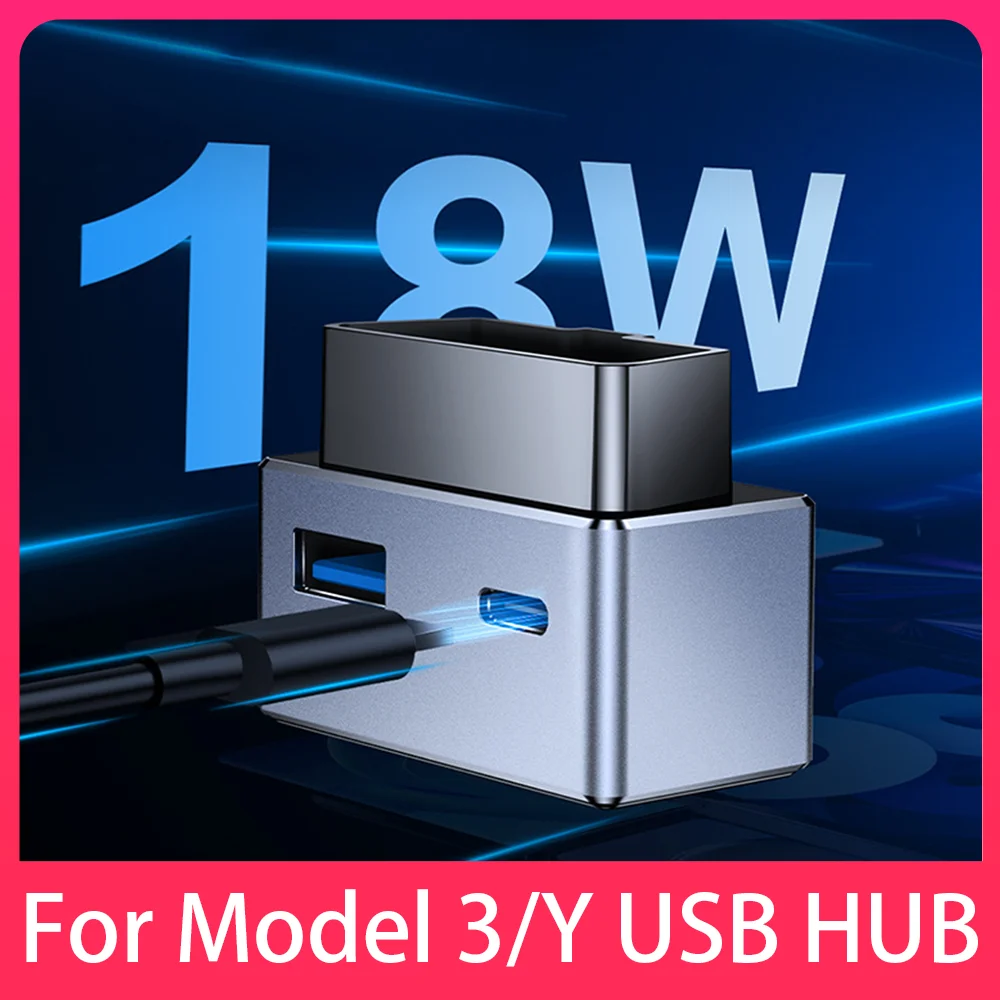 For Tesla Model 3 Y 2022 OBD Plug Ports Extender Phone PD Fast Charging