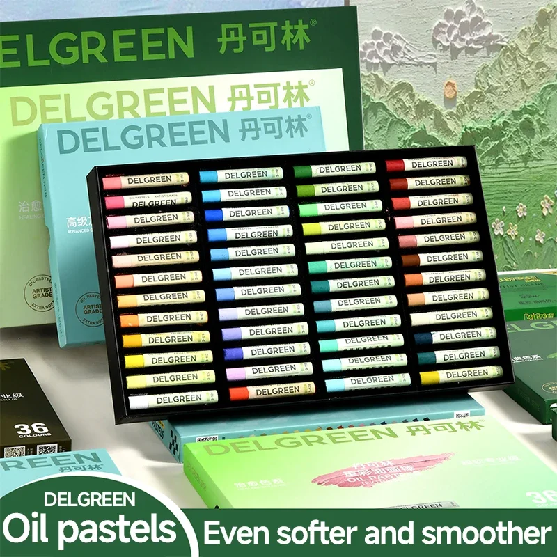 Delgreen 24/36/48/72 set Soft Oil Pastel/Crayon for Painting/Overlay/Scratching Painting Graffiti Crayon Artist Students Drawing 2