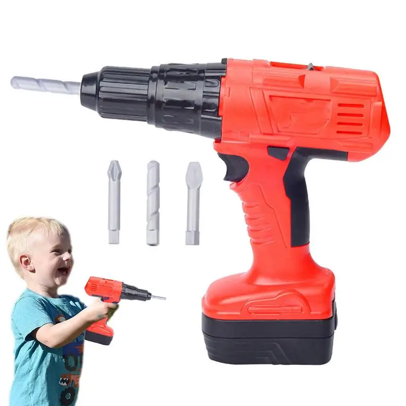 

Pretend Play Drill Kids Pretend Play Drill Toy With 3 Interchangeable Drill Bits Kids Tool Drill Kid Tool Outside Construction