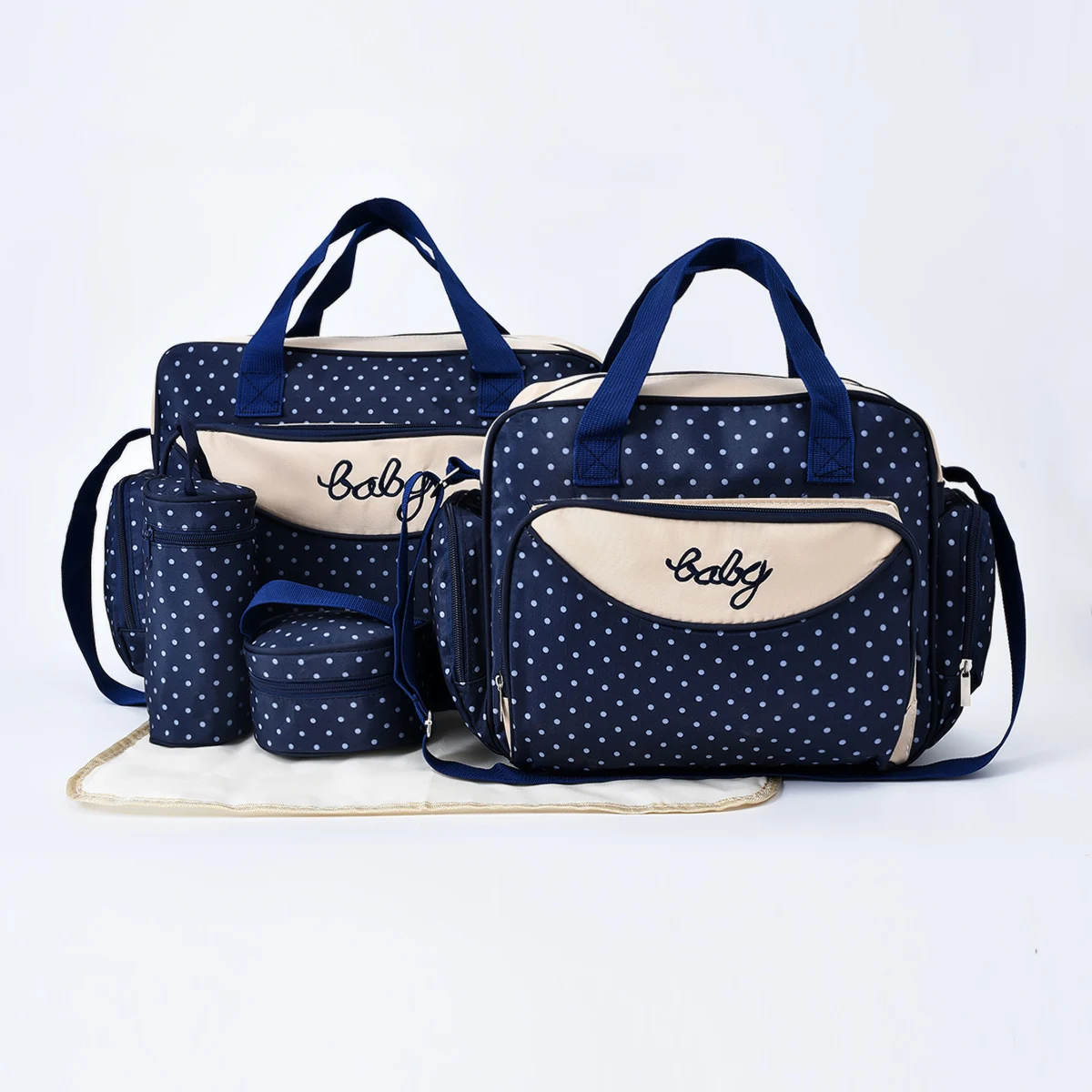 حقيبة Smommy بتصميم منقط للأم والطفل، حقيبة كتف كب...