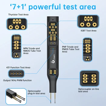 Misuratore di transistor IC Diodo Triodo Chip di circuito Rivelatore Tester accoppiatore ottico multifunzionale Tester di circuito integrato portatile