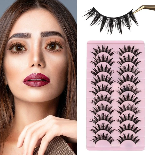 5 Pairs False Eyelashes Manga Anime Lashes Japanese Cosplay Spiky Lashes  Dramatic Thick Eyelashes Extensions Doll Strip Lashes - AliExpress