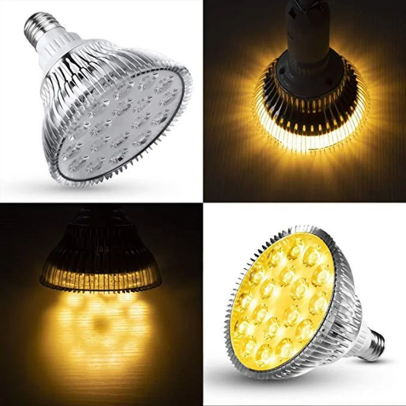 PAR38 Plant Growth Light 54W Yellow Full Spectrum 625nm / 660nm Indoor Seedling Succulent Fill Light Bubble 36W Grow Kit