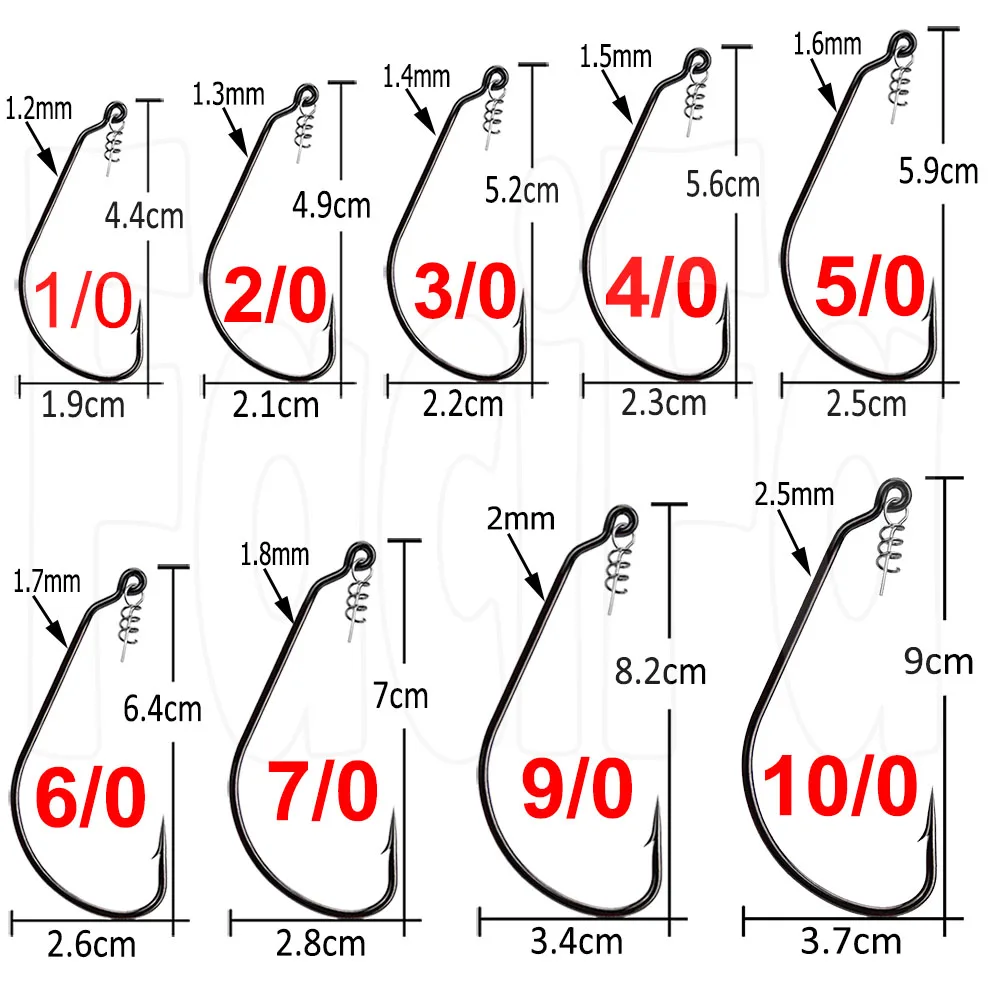 10 pcs Fishing Hooks 2 kinds Wide gap Worm Hook Crank Fishhook For Soft Lure  Carp Fishing Hook
