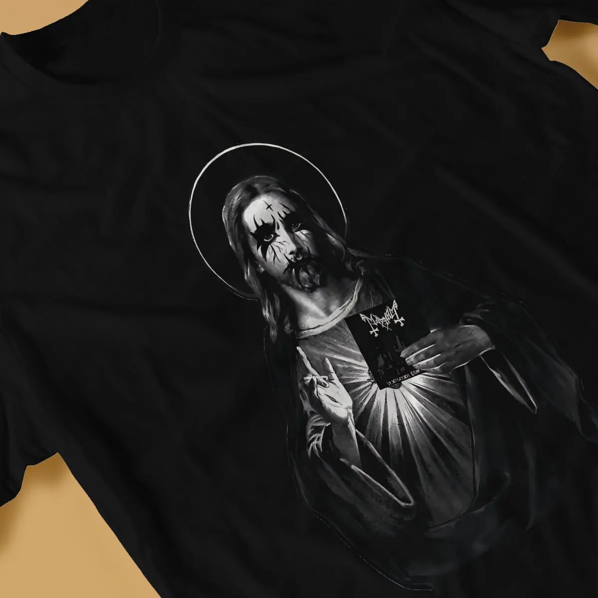 Фото Мужская футболка Kvlt с изображением Иисуса Христа, Классическая модная футболка из полиэстера, оригинальные свитшоты, новый тренд №3