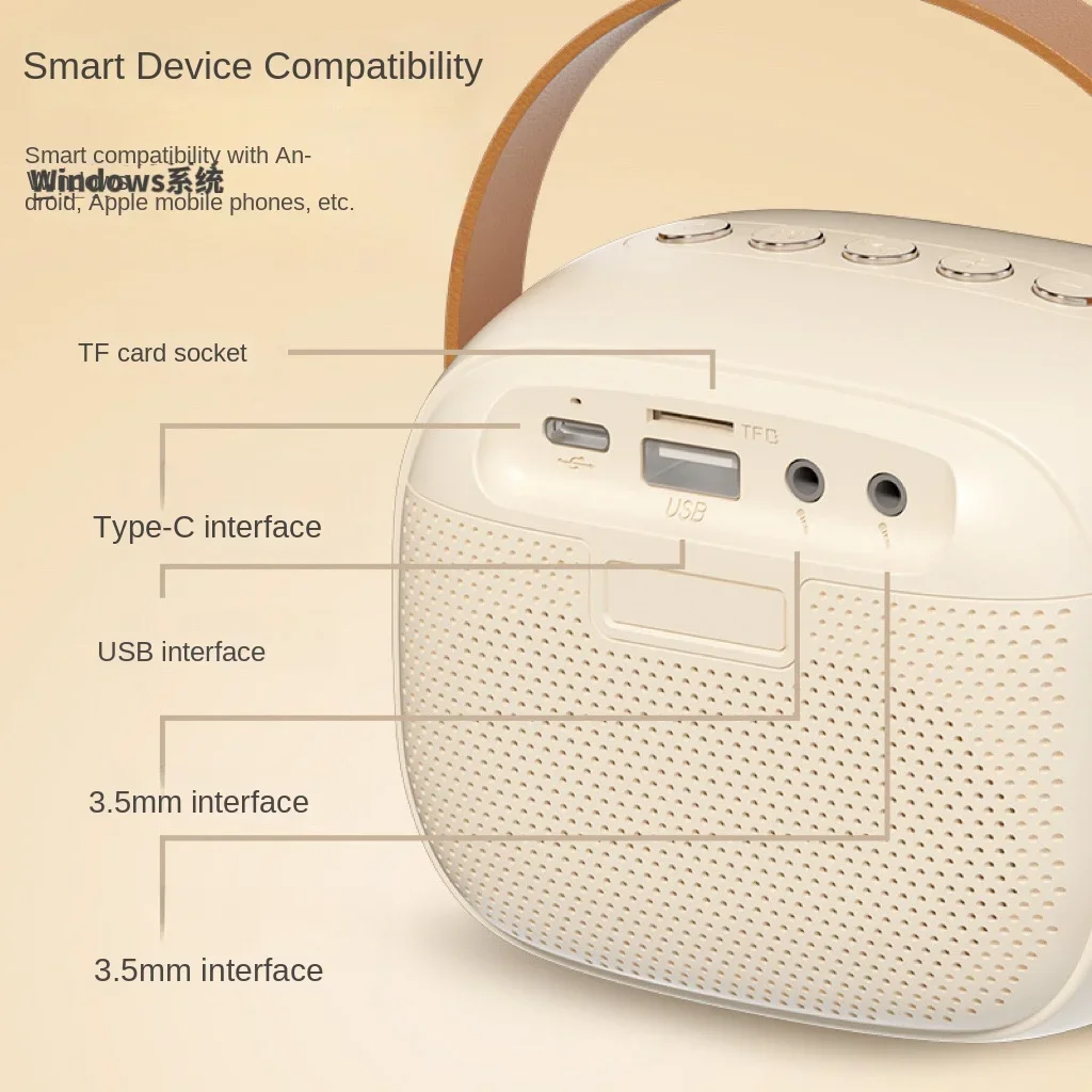 K30 노래방 기계 휴대용 블루투스 5.3 PA 스피커 시스템, 1-2 무선 마이크, 가정 가족 노래 어린이 선물
