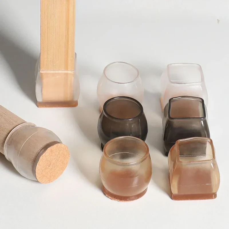 4pcs/set Table Chair Leg Covers Thickened High-elastic Mute Furniture Protective Covers Wear-resistant Noise Reduction Protector